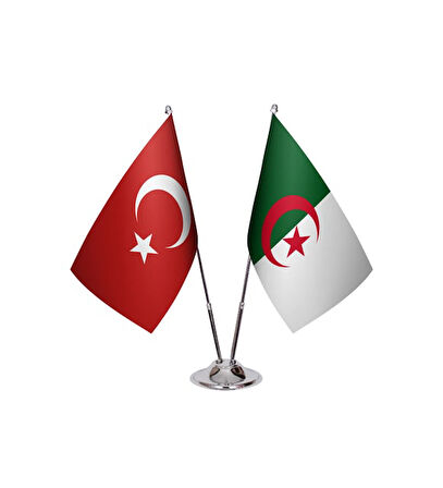 Cezayir ve Türkiye İkili Masa Bayrağı Seti