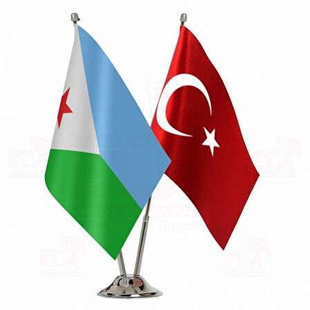 Cubiti ve Türkiye İkili Masa Bayrağı Seti