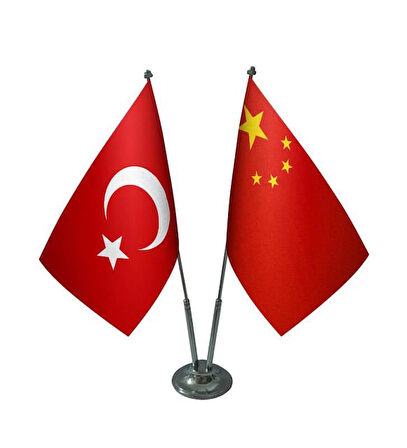 Çin ve Türkiye ikili Masa Bayrağı Seti
