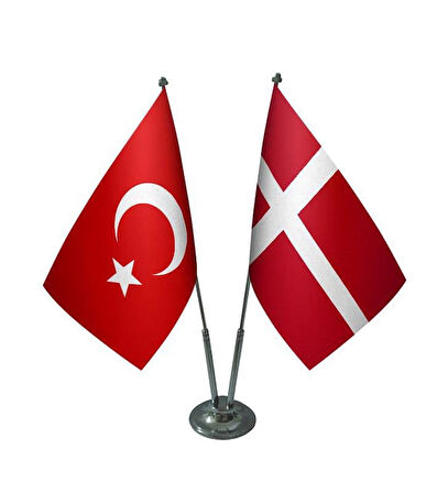 Danimarka ve Türkiye İkili Masa Bayrağı Seti