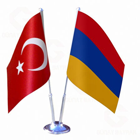 Ermenistan ve Türkiye ikili Masa Bayrağı Seti