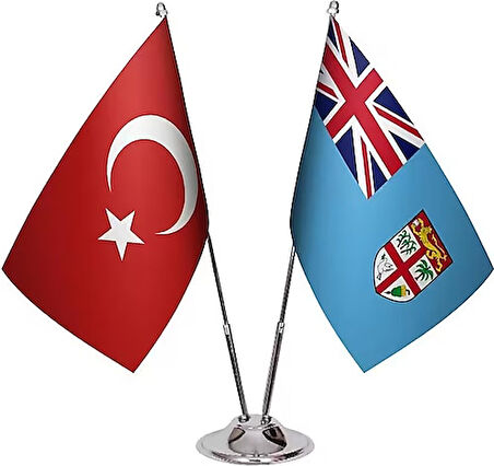 Fiji Adaları ve Türkiye ikili Masa Bayrağı seti