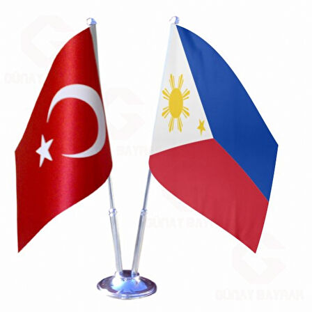 Filipinler ve Türkiye ikili Masa Bayrağı seti