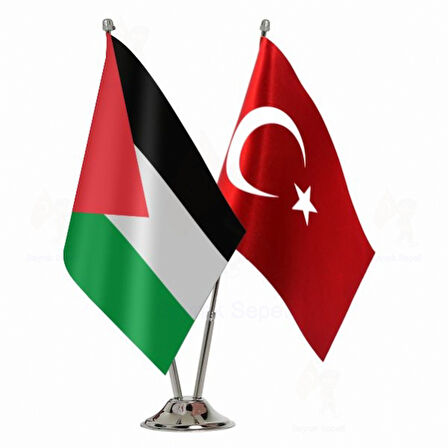 Filistin ve Türkiye ikili Masa Bayrağı Seti