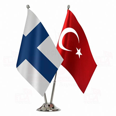 Finlandiya ve Türkiye ikili Masa Bayrağı Set