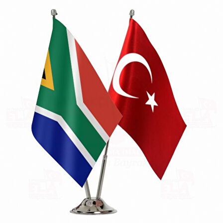 Guney Afrika ve Türkiye İkili Masa Bayrağı Seti 