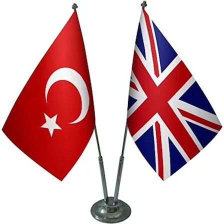 İngiltere ve Türkiye ikili Masa Bayrağı Seti