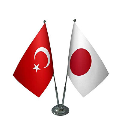 Japonya ve Türkiye İkili Masa Bayrağı Seti