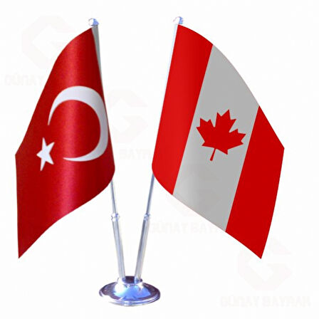 Kanada ve Türkiye İkili Masa Bayrağı Seti