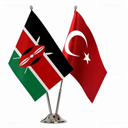 Kenya ve Türkiye İkili Masa Bayrakları Seti