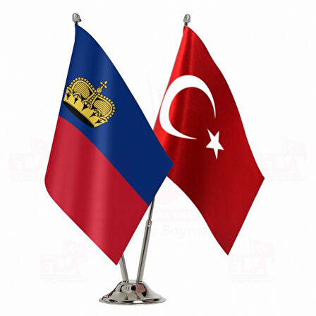 Liechtenstein ve Türkiye İkili Masa Bayrağı Seti