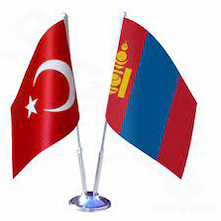 Moğalistan ve Türkiye İkili Masa Bayrağı Seti
