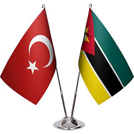 Mozambik ve Türkiye İkili Masa Bayrağı Seti