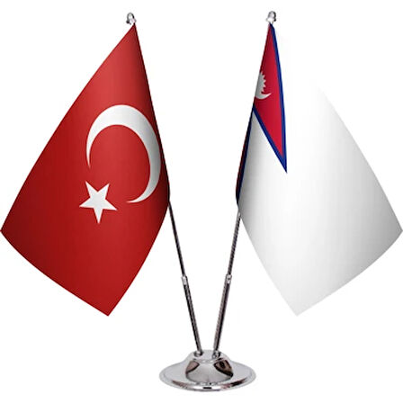 Nepal ve Türkiye İkili Masa Bayrağı Seti