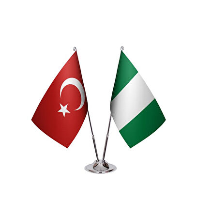 Nijerya ve Türkiye İkili Masa Bayrağı Seti