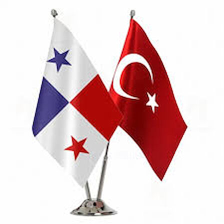 Panama ve Türkiye İkili Masa Bayrağı seti