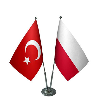 Polonya ve Türkiye İkili Masa Bayrağı Seti
