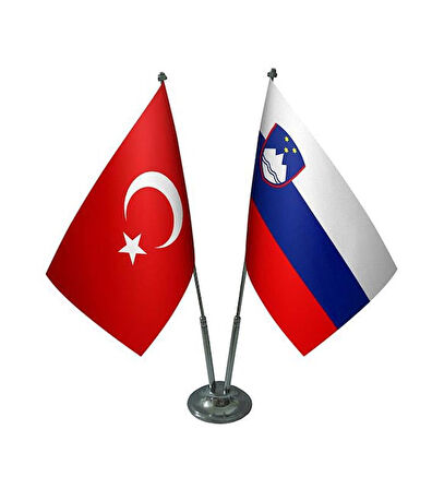 Slovenya ve Türkiye İkili Masa Bayrağı Seti