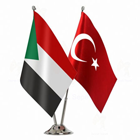 Sudan ve Türkiye İkili Masa Bayrağı seti
