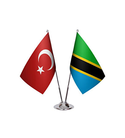 Tanzanya ve Türkiye İkili Masa Bayrağı Seti