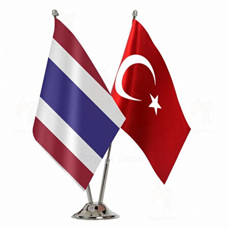 Tayland ve Türkiye İkili Masa Bayrağı Seti