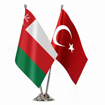Umman ve Türkiye İkili Masa Bayrağı Seti