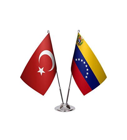 Venezuella ve Türkiye İkili Masa Bayrağı Seti