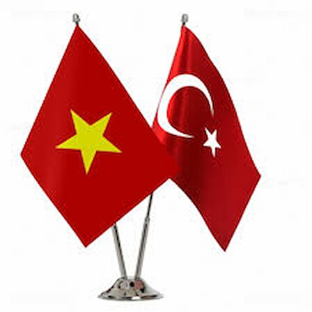 Vietnam ve Türkiye İkili Masa Bayrağı Seti