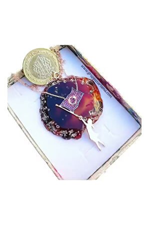 Modahilye 925 Ayar Gümüş Ayyıldız Rozegold Kolye