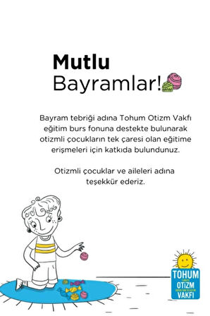 Tohum Otizm Vakfı Bayram Tebriği Sertifikası