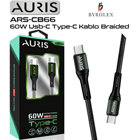 60W USB-C / TYPE-C BRAIDED ŞARJ KABLOSU