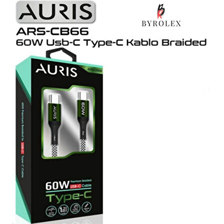 60W USB-C / TYPE-C BRAIDED ŞARJ KABLOSU