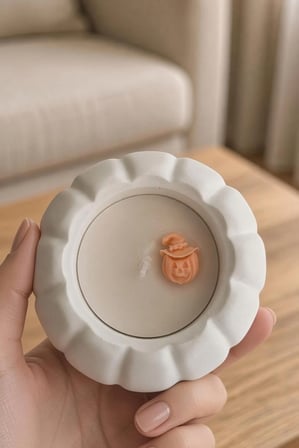 🎃 Kabak Desenli Dekoratif Mum Seti – 3’lü