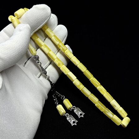 Kesme Model Püsküllü 7-11mm Hareli Beyrut Kehribar Tesbih