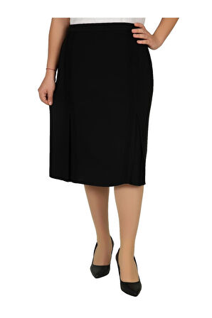 Kısa Büyük Beden Nevrürlü Pileli  Astarlı Portoriko Anne Eteği