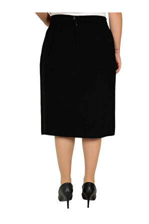 Kısa Büyük Beden Nevrürlü Pileli  Astarlı Portoriko Anne Eteği