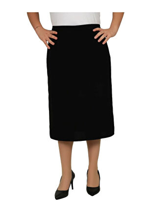 Kısa, Arkadan Yırtmaçlı Portoriko Astarlı Kalem Etek