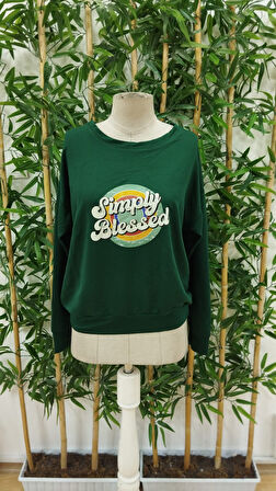 Kadın Uzun Kollu Bisiklet Yaka Viskon Iki Iplik Bluz