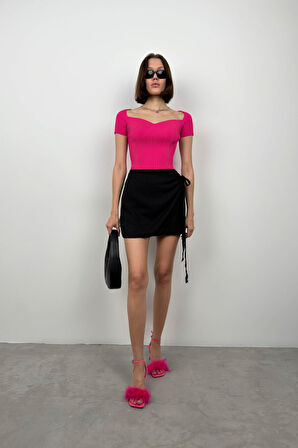 Kare Yaka Triko Bluz