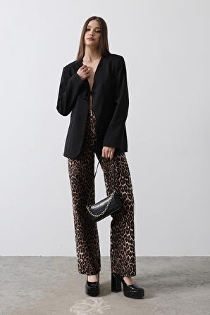 Önü Bağlamalı Blazer Ceket - Siyah