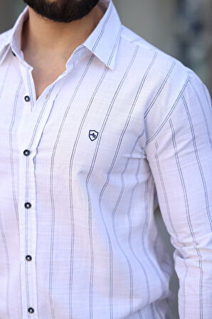 Erkek Pamuklu Çizgi Desenli Gömlek