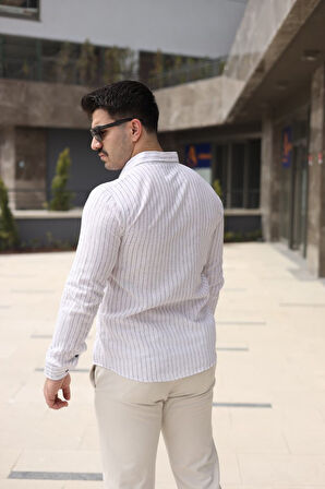 Erkek çizgi Desenli Gömlek