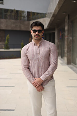 Erkek çizgi Desenli Gömlek