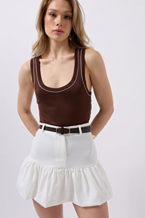 Büzgü Detay Mini Etek