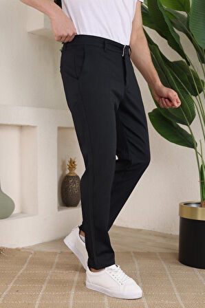 Erkek Casual Slim Fit Cord Desenli Kumaş Pantolon