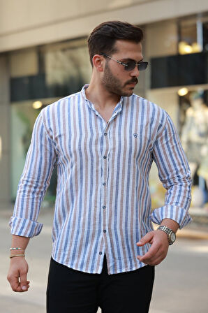 Erkek Hakim Yaka çok Renkli Gömlek