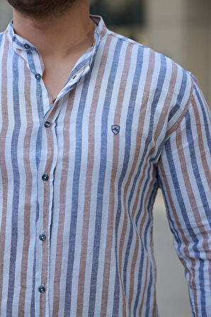 Erkek Hakim Yaka çok Renkli Gömlek