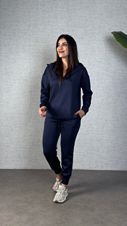 Kadın Uzun Kollu Kapüşonlu Ikili Takım