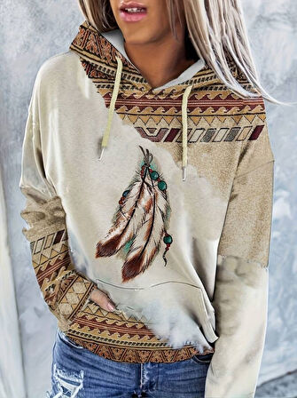 Kadın Uzun Kollu Kapşonlu Bağcıklı şardonlu Dalgıç Bluz