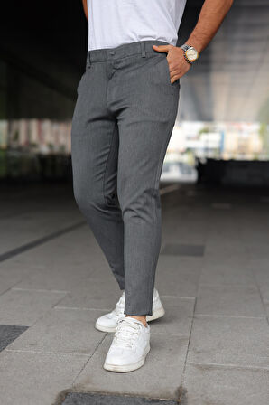 Erkek Slim Fit Likralı Gabardin Pantolon